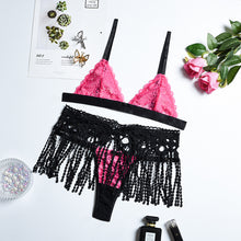 Load image into Gallery viewer, Women Sexy Lingerie Lace Underwear Erotic Push Up Bra and Brief Set Garters Belt Sensual Lingerie Exotic Underwear