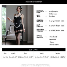 Load image into Gallery viewer, Women Sexy Lingerie Maid Cosplay Outfit Hidden Button With Sexy Lace Apron One-Piece Bodysuit