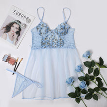 Load image into Gallery viewer, Women Sexy Lingerie Perspective Sling Sleepwear Lace Sensual Lingerie Embroidery Sleep Dress Straps Erotic Night Dress Female