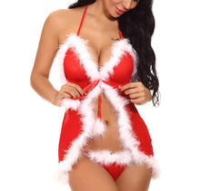 Load image into Gallery viewer, Women Sexy Lingerie Red Babydoll Nightwear Santa Christmas Sleepwear G-string  Sexy Skirt for Sex  Lingerie Plus Size Xmas Gifts