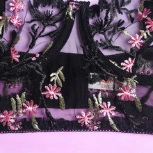 Load image into Gallery viewer, Women Sexy Lingerie Set Perspective Floral Embroidery Bralettes Underwear Bra and Brief Set Erotic Sweet Sensual Underwear