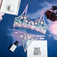 Load image into Gallery viewer, Women Sexy Lingerie Set Perspective Floral Embroidery Bralettes Underwear Bra and Panty Set Erotic Costumes Sensual Underwear