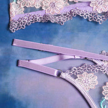 Load image into Gallery viewer, Women Sexy Lingerie Set Perspective Floral Embroidery Bralettes Underwear Bra and Panty Set Erotic Costumes Sensual Underwear