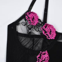 Load image into Gallery viewer, Women Sexy Lingerie Underwear Set Transparent Floral Embroidery Push Up Bra Panty Erotic Costumes Sensual Lingerie Underwear