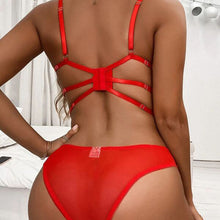 Load image into Gallery viewer, Women Sexy Lingerie Underwear Set Transparent Floral Embroidery Push Up Bra Panty Erotic Costumes Temptation Sensual Underwear