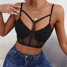 Load image into Gallery viewer, Women Sexy Mesh Camis Tops Bras Black Backless Sex Bralette Crop Top Camisole Party Clubwear Corset Lingerie Tank Bandage Solid