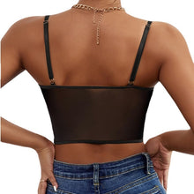 Load image into Gallery viewer, Women Sexy Mesh Camis Tops Bras Black Backless Sex Bralette Crop Top Camisole Party Clubwear Corset Lingerie Tank Bandage Solid