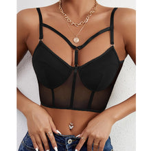 Load image into Gallery viewer, Women Sexy Mesh Camis Tops Bras Black Backless Sex Bralette Crop Top Camisole Party Clubwear Corset Lingerie Tank Bandage Solid