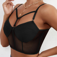 Load image into Gallery viewer, Women Sexy Mesh Camis Tops Bras Black Backless Sex Bralette Crop Top Camisole Party Clubwear Corset Lingerie Tank Bandage Solid