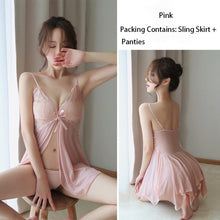 Load image into Gallery viewer, Women Sexy Nightwear Plus Size Sexy Lingerie Ladies Sexy Uniform Temptation Strap Nightdress Lace Pajamas Dress G-String Suit