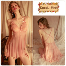Load image into Gallery viewer, Women Sexy Nightwear Summer Sleepwear Perspective Temptation Sling Nightdress Thin Lace Hollow Backless Nightgowns Night Gowns