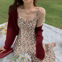 Load image into Gallery viewer, Women Sexy Sling Dress French Sweet Inner Floral Dress Slim A-line Dress Backless Fashion Bodycon Elegant Long Skirt Dress