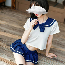 Load image into Gallery viewer, Women Sexy Student Uniform School Girl Ladies Erotic Lingerie Cosplay Costume Babydoll Dress Bow Tops Miniskirt Outfits
