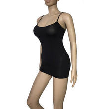 Load image into Gallery viewer, Women Sheer Opaque Stretchy Spaghetti Strap Bandeau Skimpy Micro Mini Dress Bodycon Skinny Fantasy Sleepwear Multiple Colors