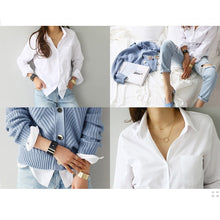 Load image into Gallery viewer, Women Shirts and Blouses 2022 Feminine Blouse Top Long Sleeve Casual White Turn-down Collar OL Style Women Loose Blouses