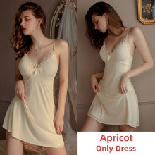 Load image into Gallery viewer, Women Silk Backless Pamajas Sets Night Dress Lace Camisolas Long Robe Sleepwear Bathrobe Sexy Lingerie Summer Nightwear 2022