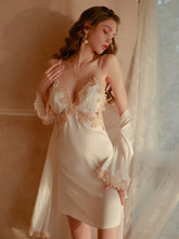Load image into Gallery viewer, Women Sleepwear Silk Nighty Nightdress Sexy Summer Lingerie Nightgown Lady Off Shoulder Nightwear Female Night Home Cloth Dress