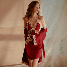 Load image into Gallery viewer, Women Sleepwear Silk Nighty Nightdress Sexy Summer Lingerie Nightgown Lady Off Shoulder Nightwear Female Night Home Cloth Dress