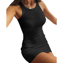 Load image into Gallery viewer, Women Sleeveless Bodycon Dress Stretchy Ribbed Sexy Tank Dress Solid Party Nightclub Wrap Female Dress S-2XL