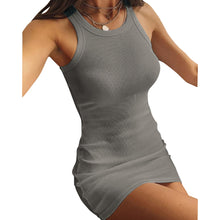 Load image into Gallery viewer, Women Sleeveless Bodycon Dress Stretchy Ribbed Sexy Tank Dress Solid Party Nightclub Wrap Female Dress S-2XL