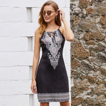 Load image into Gallery viewer, Women Sling 2021 New Bohemian Print A-Line Off-The-Shoulder Dress