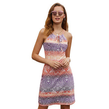 Load image into Gallery viewer, Women Sling 2021 New Bohemian Print A-Line Off-The-Shoulder Dress