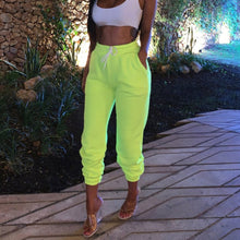 Load image into Gallery viewer, Women Sport Sweatpants Autumn Stretch Sports Pants Fashion Solid Female Drawstring Joggers Pants High Waist Running Gym Pants
