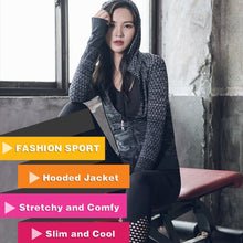 Load image into Gallery viewer, Women Sports Jackets Hooded Raglan Long Sleeve Thumb Holes Lightweight Slim Running Workout Fittness Sweatshirt Gym Activewear