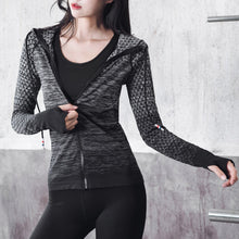 Load image into Gallery viewer, Women Sports Jackets Hooded Raglan Long Sleeve Thumb Holes Lightweight Slim Running Workout Fittness Sweatshirt Gym Activewear