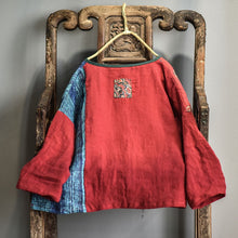 Load image into Gallery viewer, Women Spring Autumn Patchwork Linen Blouse Loose Tops Female Spliced Flax Dresses Female 2020 Linen Shirt