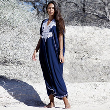 Load image into Gallery viewer, Women Summer Boho Beach Cover Ups Swimwear Feminino Embroidery Blouse Long Floral Print Camisa Feminina 2021 Dress Outerwear