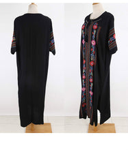 Load image into Gallery viewer, Women Summer Boho Beach Cover Ups Swimwear Feminino Embroidery Blouse Long  Floral Print Camisa Feminina 2021 Dress Outerwear