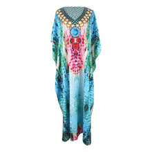 Load image into Gallery viewer, Women Summer Boho Beach Cover Ups Swimwear Feminino Embroidery Blouse Long  Floral Print Camisa Feminina 2021 Dress Outerwear