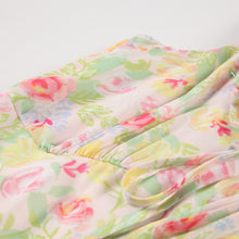 Load image into Gallery viewer, Women Summer  Dress 2021 Flower Printed V-Neck Ruffle Stitching Vintage Sleeveless Robe Sexy Slim Spaghetti Strap Midi Vestidos