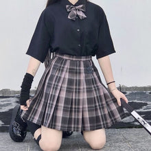 Load image into Gallery viewer, Women Summer Preppy Style Harajuku Sweet Kawaii Pleated Plaid Skirt Korean High Waist Mini A-Line Jk Uniform Short Skirts Female