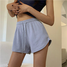 Load image into Gallery viewer, Women Summer Shorts High Elastic Lace Up Drawstring Wide Leg Sweat Short Fitness Running Shorts Loose Casual Large Sports Pants