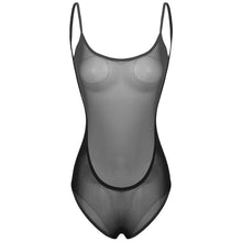 Load image into Gallery viewer, Women Summer Teddies Catsuit See Through Sheer Sexy Mesh Lingerie Bodysuit Spaghetti Straps Backless Leotard One Piece Underwear