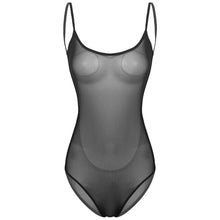 Load image into Gallery viewer, Women Summer Teddies Catsuit See Through Sheer Sexy Mesh Lingerie Bodysuit Spaghetti Straps Backless Leotard One Piece Underwear