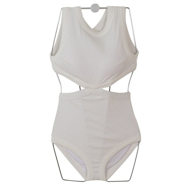 Women Swimwear One Piece Swimsuit Solid Beach Wear High Neck Bathing Suit sexy Monokini Beachwear 2021 New Maillot For Asian