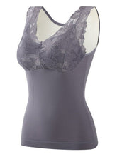 Load image into Gallery viewer, Women Thermal Underwear Comfortable Plush Bar Sexy Lace Vest Thermo Lingerie Female Bra With Breast Pad Seamless Shirt Warm Top