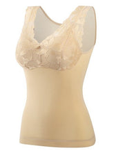 Load image into Gallery viewer, Women Thermal Underwear Comfortable Plush Bar Sexy Lace Vest Thermo Lingerie Female Bra With Breast Pad Seamless Shirt Warm Top