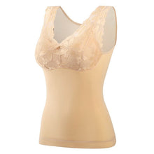 Load image into Gallery viewer, Women Thermal Underwear Comfortable Plush Bar Sexy Lace Vest Thermo Lingerie Female Bra With Breast Pad Seamless Shirt Warm Top