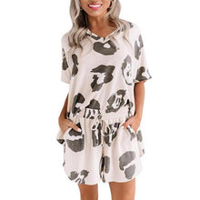 Load image into Gallery viewer, Women Tie Dye V Neck Short Sleeve Loose T-shirt Blouse Shorts Sleepwear Set Tie Dye Loose Style Comfortable to Wear Pajama