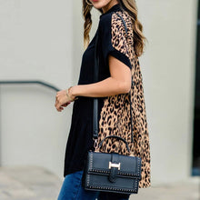 Load image into Gallery viewer, Women Tops Blouses 2021 Spring Summer Leopard Short Sleeve Blouse Shirt V Neck Button Cotton Blouse Loose Shirts Blusas Camisa