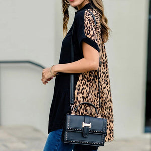 Women Tops Blouses 2021 Spring Summer Leopard Short Sleeve Blouse Shirt V Neck Button Cotton Blouse Loose Shirts Blusas Camisa