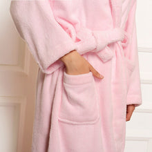 Load image into Gallery viewer, Women Towel Bathrobe 100%Cotton Long Thick Absorbent Terry Bath Robe Kimono Men LightWeight Waffle Solid Dressing Gown Sleepwear