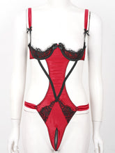 Load image into Gallery viewer, Women Underwear Babydoll Lace Porno Lingerie Bodysuits Hollow Out Erotic Lingerie Jumpsuit Porn Blackless Open Crotch Teddies