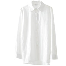 Load image into Gallery viewer, Women White Shirts Summer New 2021 Turn-Down Collar Loose Casual All Match Office Lady Work Outwear Tops
