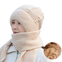 Load image into Gallery viewer, Women Winter Knitted Windproof Cap Scarf Knitting Thickening Hat Female Wool Hat Plus Velvet Ski Mask Hat Ear Protection Cap New