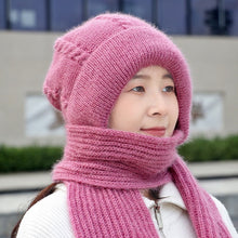 Load image into Gallery viewer, Women Winter Knitted Windproof Cap Scarf Knitting Thickening Hat Female Wool Hat Plus Velvet Ski Mask Hat Ear Protection Cap New